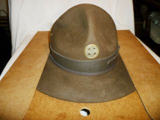 Vintage Scout Master Hat Boys Scouts Of America Size 7 - 3/4 - 62