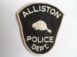 Vintage Alliston Police Dept.  Patch,  Ontario,  Canada,  Police Crest