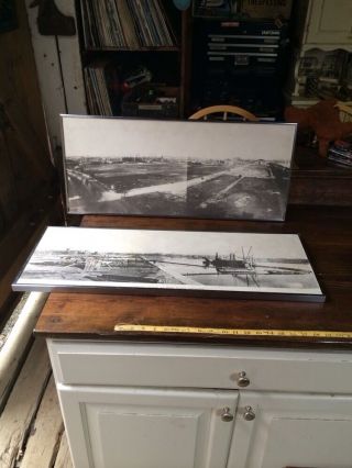 2 Rare Vtg Long 30 " B&w Photos Boston Ma Mass Mit Back Bay Esplanade History