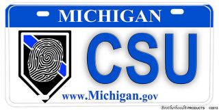 Michigan Police Novelty License Plate - Csu Crime Scene Unit