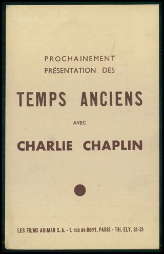 Charlie Chaplin Charlot Movie star cinema 1920 - 1930s lobby card cc 2