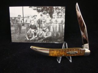 Case Xx 61093 Texas Toothpick Knife Rare Green Bone 1940 - 1964 Nr