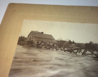 Rare Antique American Collapsed Bridge Flood Disaster Advertising Cabinet Photo 3