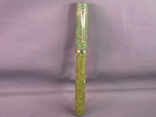 Sheaffer White Dot Vintage Jade Green Flat Top Fountain Pen -