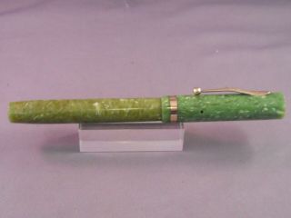 Sheaffer White Dot Vintage Jade Green Flat Top Fountain Pen - 6