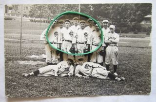 Vintage Postcard Real Photo Rppc Rp J L Jl Clark Baseball Team Mens Rockford Il