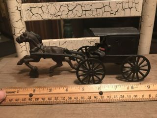 Vintage Cast Iron Amish Family Buggy And Horse Dutch