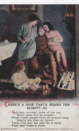World War I Soldier Postcard 1914 - 1919 Here 