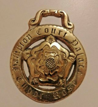 Vintage Decorative Horse Brass Medallion Tudor Rose Hampton Court Palace