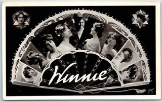 Vintage Large Letter Name Postcard " Winnie " Girls 