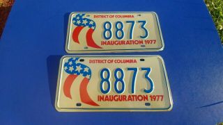 9 President Jimmy Carter Inaugural Items 2 Licence Plates,  Badges,  Jacknife.