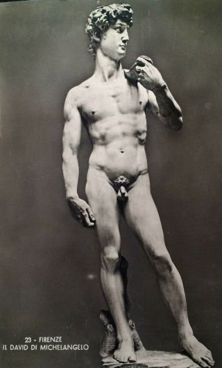Florence Italy Postcard Rppc Early 1900s Il David Di Michelangelo Batelle