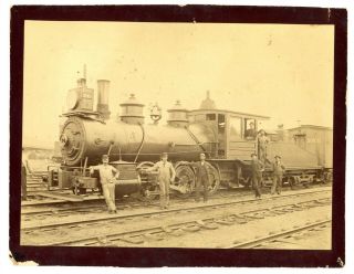 Haven Conn Ct - Nynh&hrr Locomotive At Long Wharf - 1892 Photograph Railroad