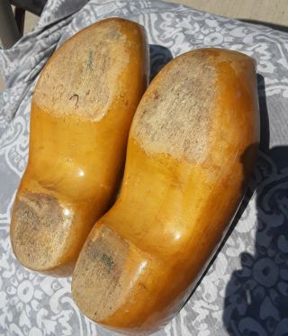 Vintage Homemade And Hand Painted Wooden Dutch Clogs (from Holland)