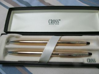 Cross Century Pen And Pencil Set 23kt Gold Plated 450105