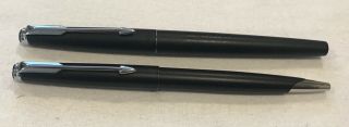 Parker 50 Falcon Tx Fountain & Ballpoint Pen Set Matte Black & Silver