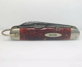 Case Xx Usa 6445r Red Bone 4 - Blade Folding Scout Pocket Knife