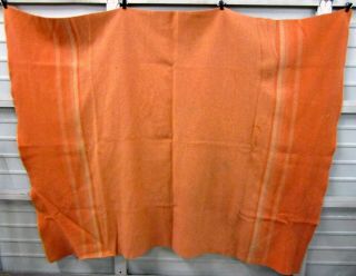 Vintage Jc Penny Golden Dawn Peach Orange 100 Wool Blanket Sz 7 