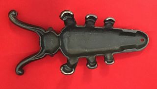 Vintage Cast Iron Longhorn Metal Beetle Bug Boot Jack Shoe Remover Antique 3