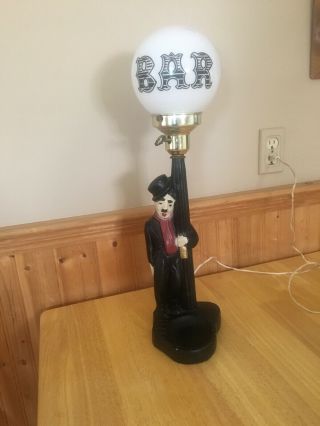 Charlie Chaplin Drunk Hobo Lamp Post Bar Light Vintage 22 " With Globe,