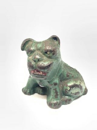 Small Vintage Cast Iron Dog Pencil Holder Paper Weight.  HUBLEY ? 7