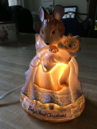Vtg Schmid 1989 Beatrix Potter Hunca Munca Night Light Lamp Baby 