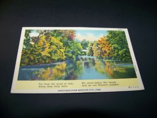 Webster City Iowa Greetings Vintage Postcard 1939