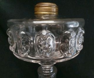 Antique EAPG LADYBUG Pattern Kerosene Oil Lamp w/ P&A Mfg.  Co.  Banner 1 Burner 2