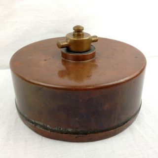 Vintage Round Copper Brass Hot Water Bed Foot Warmer