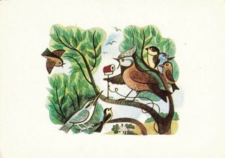 1978 Russian Postcard To Julian Tuwim Poetry Birds Radio By V.  Chizhikov
