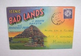 Scenic Post Card Folder - Bad Lands Of Nd & Roosevelt Park - Medora,  Nd - 1939