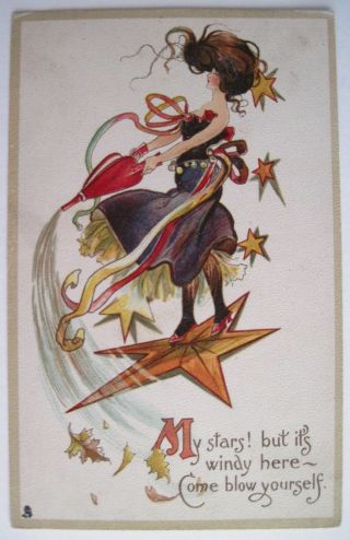 Humorous Dwig Postcard By Tuck & Sons Series " Jollies & Follies " W Pretty Girl