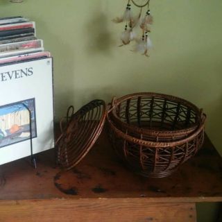 large round intricate basket with lid 2