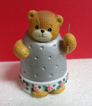 Lucy & Me Thimble Sewing Seamstress Porcelain Figurine