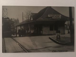 Alameda California Sp Rr Station Railroad Depot B&w Real Photo Postcard Rppc