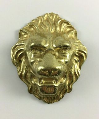 3 Decorative Brass Lion Heads Wall Mount Decor Vintage 3
