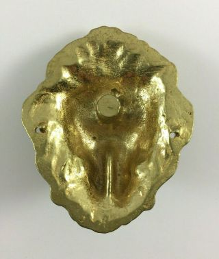 3 Decorative Brass Lion Heads Wall Mount Decor Vintage 4