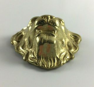 3 Decorative Brass Lion Heads Wall Mount Decor Vintage 8