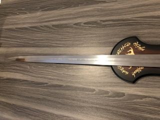Lord of the Rings Anduril Sword Of King Elessar United Cutlery,  Wall Plaque 6