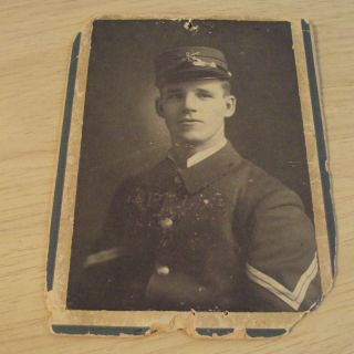 Antique Ca 1900 Cabinet Card Photo " Military Soldier James Towers " Us Army