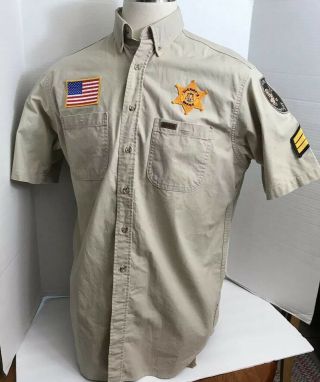 Big Horn County Montana Mt Sheriff’s Office Carhartt Police Shirt With Patches