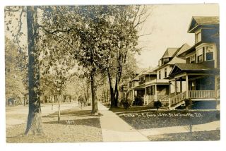 Wilmette Il - Lake Avenue From 12th Street - C.  R Childs Rppc Postcard Nr Chicago