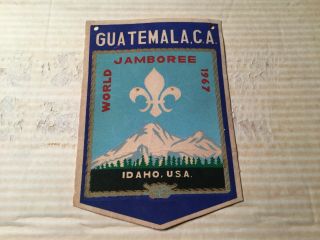 1967 World Boy Scout Jamboree Guatemala Contingent Canvas Patch