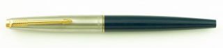 Parker,  45 Fountain Pen,  Navy Blue W/chrome Plated Cap & Gold Plated Trim