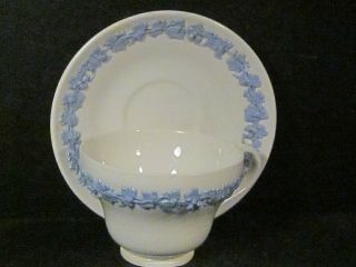 Wedgwood Queensware Blue (lavendar) On White Cup And Saucer