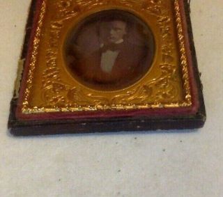 Antique Photograph.  Daguerreotype in Carved Wood.  Young Man. 8