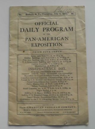 1901 Pan American Expo Buffalo Daily Program Independance Day