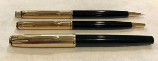 Parker Insignia Rollerball,  Ballpoint Pen & Pencil Set Estate Black & Gold