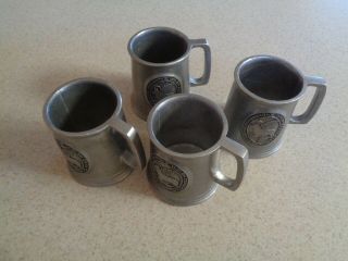 Four Lakeshore Pembroke Welsh Corgi Pewter Mugs Cups Wilton Rwp Armetale 10 Oz.