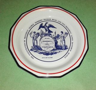 Rare George H.  W.  Bush Inauguration Plate By Mottahedeh (1989)